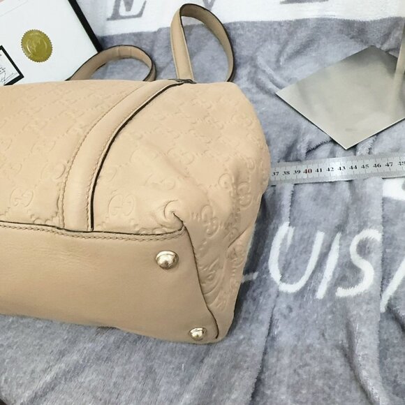 Gucci Beige Leather Medium GG Britt Tote - Picture 4 of 10